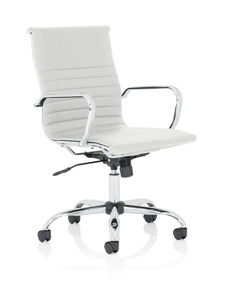 Nola Medium Back Modern Office Chair - Black or White Option